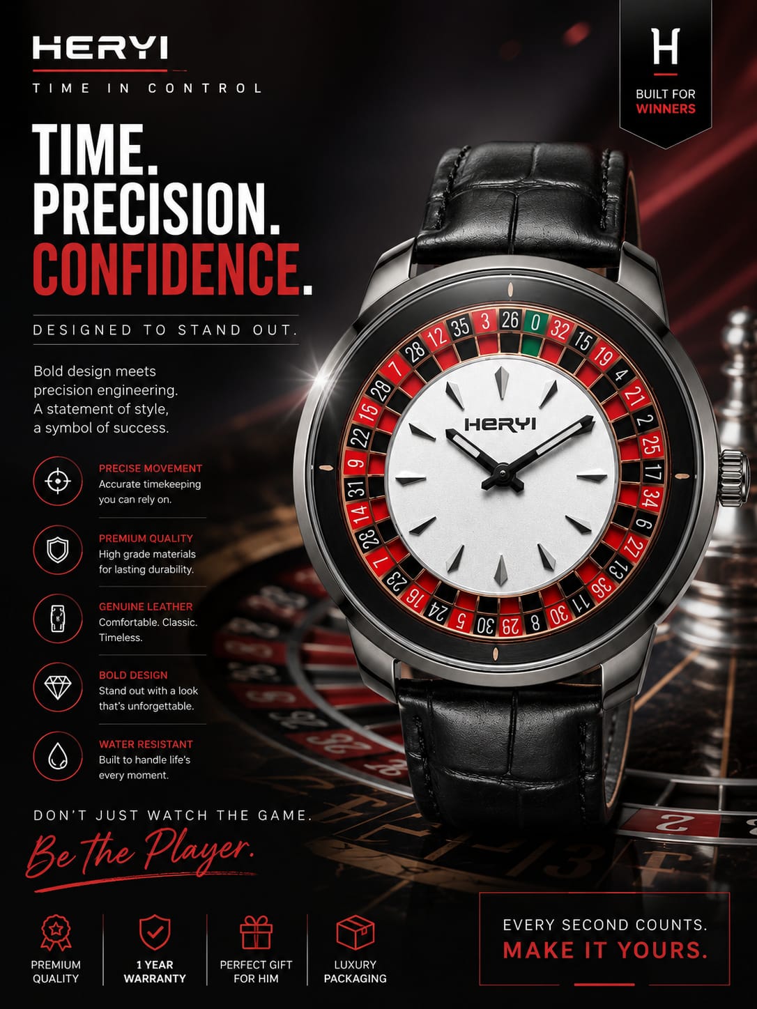 Luxury Roulette-Style Watch