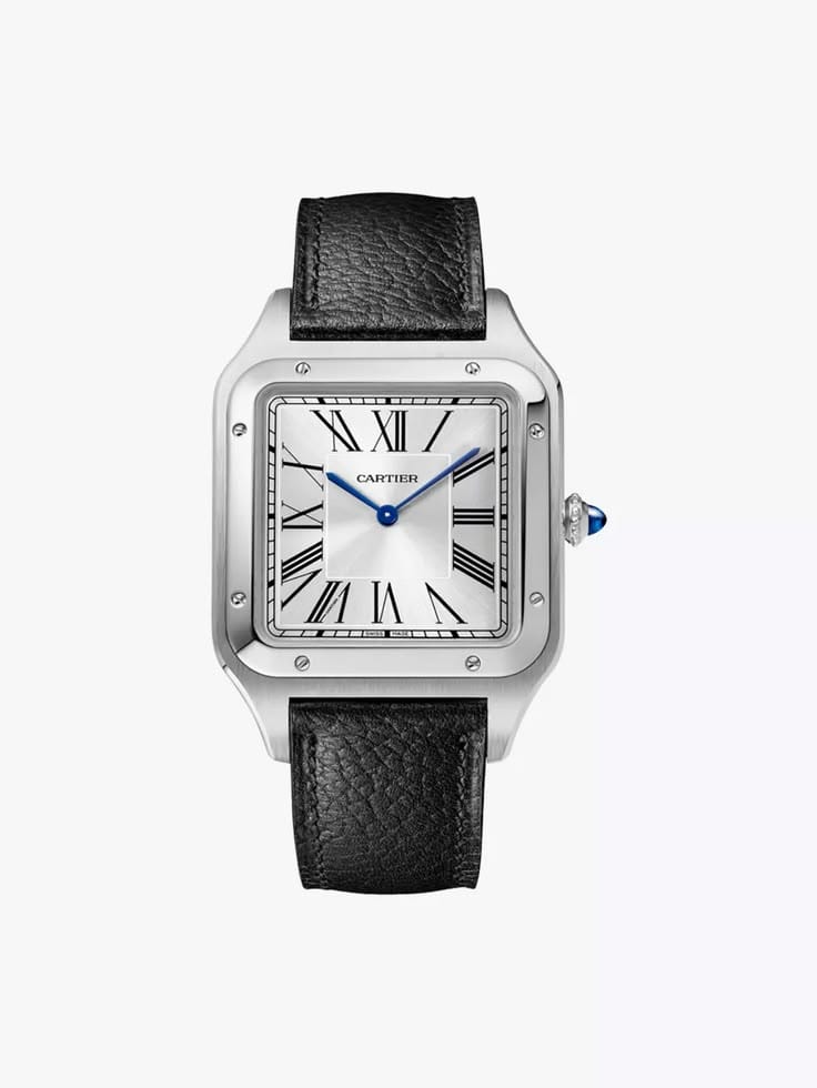 Classic Square Dial Leather Watch